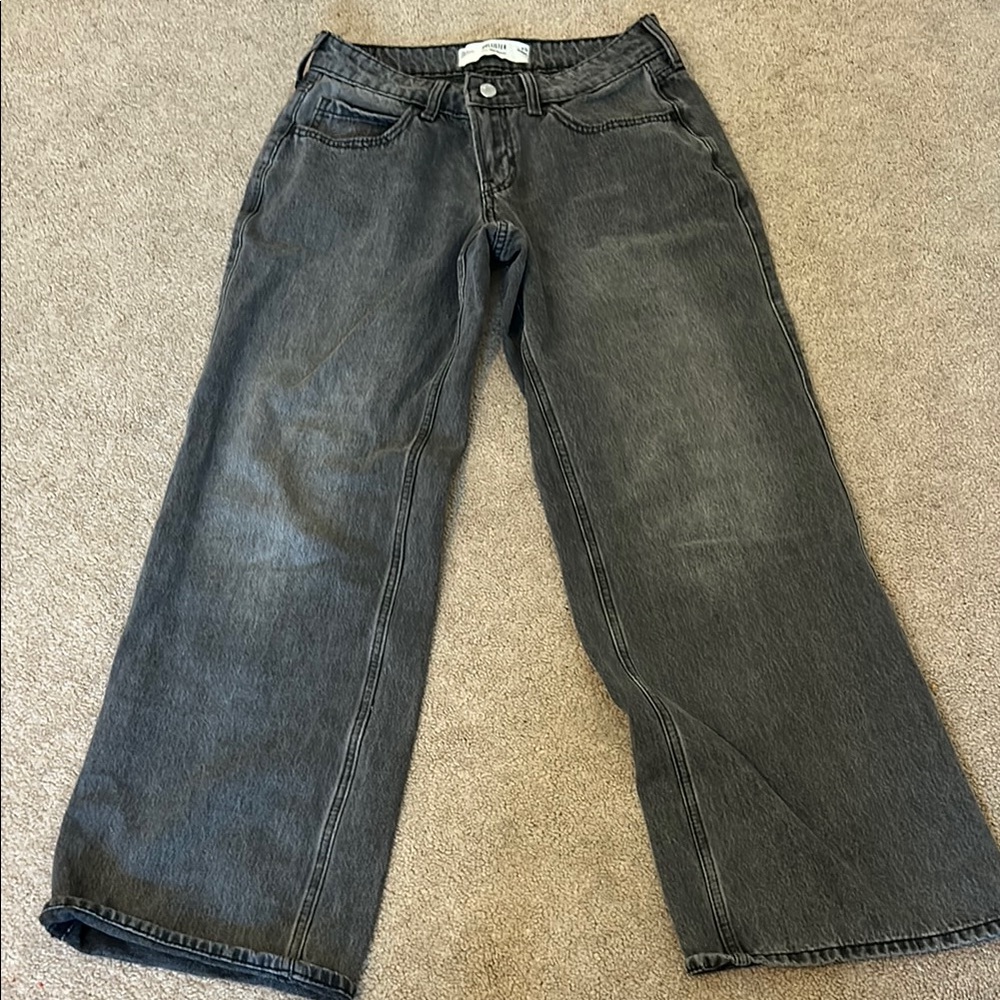 Hollister Gray Flare Wide-Leg Jeans